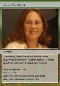 Genea-Card for Tina Sansone